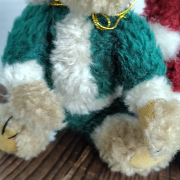 Boyd's Santa Jointed Brown Bears in Red Santa Outfit Green Santa Outfit Hat - Picture 4 of 16